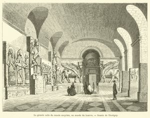 La grande salle du musee assyrien, au musee du Louvre od French School