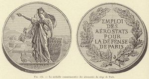 Pamětní medaile aeronautů obléhání Paříže (rytina) od French School