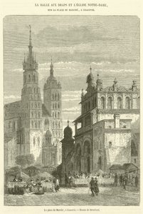 Tržní náměstí, Krakov (rytina) od French School