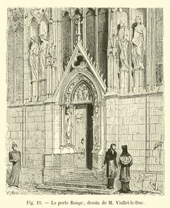 The Red Door, kresba M Viollet-le-Duc od French School