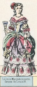 Královna Marie-Antoinetta, manželka Ludvíka 16 (barevná rytina) od French School