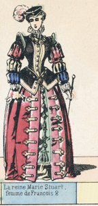 Queen Mary Stuart, manželka Francoise 2 (barevná rytina) od French School