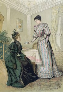 Dámy pijí čaj. kolem roku 1890 od French School