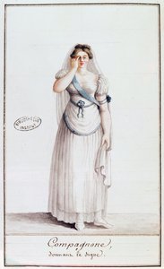 Lady Freemason dává znamení, 1805 (wcolor) od French School