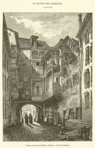 Bývalý klášter karmelitánů, v Rennes (rytina) od French School