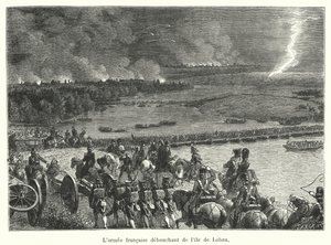 L"armee francaise debouchant de l"ile de Lobau od French School