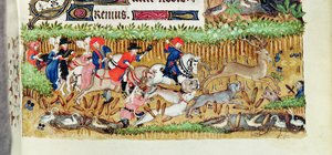 Lat 1156 B f.163 Listopad; lov jelenů, z Hodin Markéty Orleánské, 1426-38 od French School