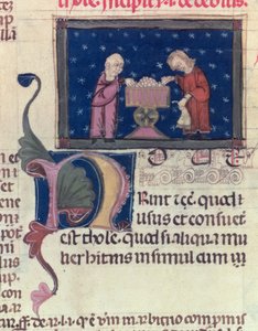 Lat 9187 fol.11v Dlužník, z Coutumes de Toulouse, 1296 od French School