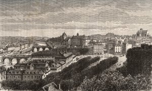 Laval - Mayenne - Pays de la Loire - rytina v „La France illustrée: geografie, historie, statistická správa“ od V.A. Malt-Brown. 1884 od French School