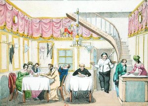 Le Boeuf a la Mode, rue Valois, Paříž, z Le Gout du Jour, kolem roku 1830 (viz také 175977) od French School