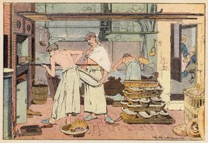 Le Boulanger, The Baker (barva lito) od French School