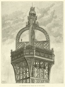 Campanile a maják Eiffelovy věže (rytina) od French School
