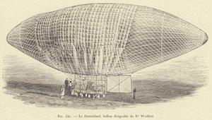 Deutschland, řiditelný balón Dr. Woelferta (rytina) od French School