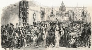 Grand Salon du cafe Frascati v Paříži v 19. století – rytina v „Tableau-de-Paris““ od Edmonda Texiera 1852 od French School