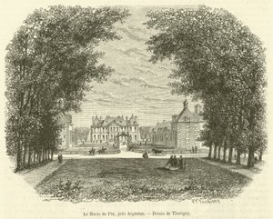 Haras du Pin, poblíž Argentan (rytina) od French School