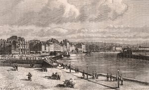 Le Havre - Normandie - rytina v „La France illustree: geography, history, Administration Statistique“ od V.A. Sladově hnědá. 1884 od French School