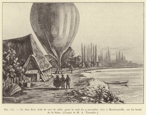 Jean Bart, zatížený pytli s pískem, strávil noc 9. listopadu 1870 v Heurteauville na břehu Seiny. od French School