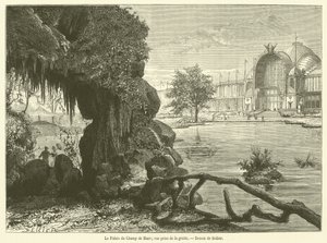 Palais du Champ de Mars, pohled z jeskyně (rytina) od French School