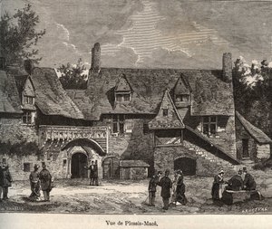 Le Plessis Mace (Le Plessis-Mace) - Maine-et-Loire, region Pays de la Loire - rytina ve „France illustrée: geografie, historie, statistická správa“ od V.-A. Sladově hnědá. 1884 od French School