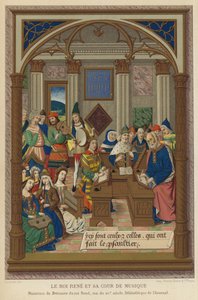 Král René a jeho hudební dvůr (chromolitho) od French School