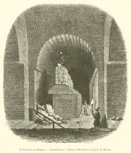 Serapeum of Memphis, vnitřní pohled (rytina) od French School