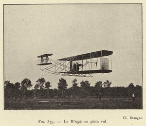 Le Wright en plein vol (rytina) od French School