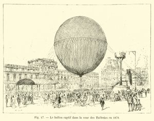 Zajatý balón na nádvoří Tuileries v roce 1878 od French School