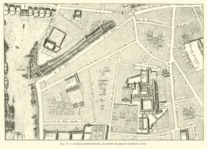 Bourg Saint-Germain, faksimile plánu Gomboust, 1652 od French School