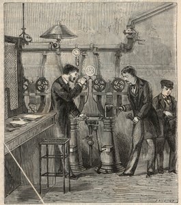 Pneumatická pošta v Paříži - Pneumatická pošta nebo pneumatická pošta v Paříži - Rytina "" Sciences mise à la range de tous - fyzika et chimie populaires"" od Alexise Clerca - Konec 19. století - Soukromá sbírka od French School