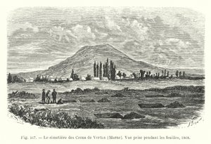 Crons de Vertus hřbitov, Marne, Pohled pořízený během vykopávek od French School