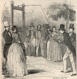 Hra na holuby v zahradě Mabille v Paříži v 19. století – rytina do „“Tableau-de-Paris““ od Edmonda Texiera 1852 od French School