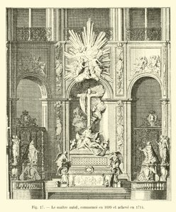 Hlavní oltář byl zahájen v roce 1699 a dokončen v roce 1714 od French School