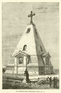 Ruský památník v Sevastopolu (rytina) od French School