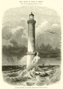 Maják Brehat, poblíž Treguier, oddělení Côtes-du-Nord (rytina) od French School