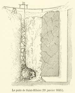 Studna Saint-Hilaire, 21. ledna 1845 (rytina) od French School