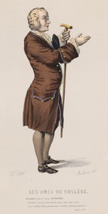 Les Amis De College, Act I, Sc XV (barevná rytina) od French School