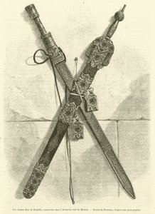 Takzvané Boabdil Arms, zachované v Real Armory v Madridu (rytina) od French School