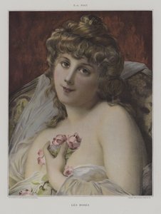 Les Roses (růže) (barevné lito) od French School