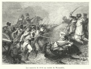 Branci z roku 1813 v bitvě u Weissenfelsu (rytina) od French School