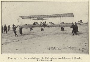 Zkušenosti arciděkanského letadla na Bercku, start (rytina) od French School