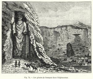 Bamijští obři v Afghánistánu (rytina) od French School
