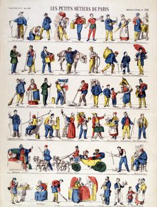 Les petits metiers de Paris, obraz Epinal z 19. století (rytina) od French School