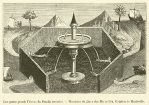 Čtyři velké řeky pozemského ráje, Mimature of the Book of Wonders, Mandeville