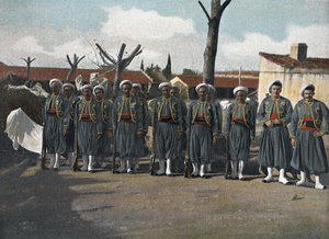 Alžírští střelci v „“ Vojenské album: armáda Afriky. Pěchota – Kavalérie”” od French School