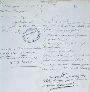 Doporučující dopis podepsaný Napoleonem Bonapartem (1769-1821) pro svého bratra Josepha (1768-1844) prosinec 1795 od French School