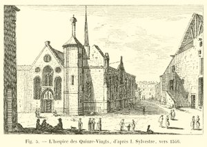 Hospic Quinze-Vingts, po I Sylvestre, kolem roku 1546 od French School