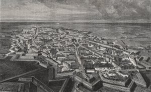 Město Lille na severu Francie – rytina „La France illustree: geographie, histoire, administration statistique“ od V.A. Sladově hnědá. 1884 od French School