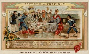 Ceremonie překročení linie (chromolitho) od French School