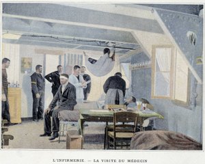 Ošetřovna - Návštěva lékaře - v ""Vojenské album - Navy: Život na palubě"" od French School
