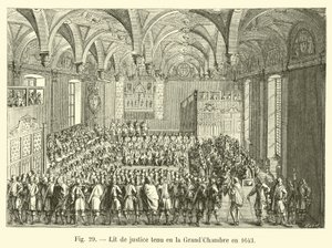 Lit de justice se konala ve Velké komoře v roce 1643 od French School